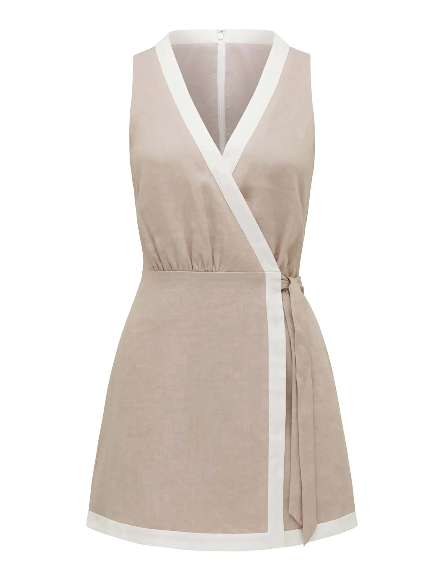 Ellie Linen Contrast Wrap Skort Playsuit