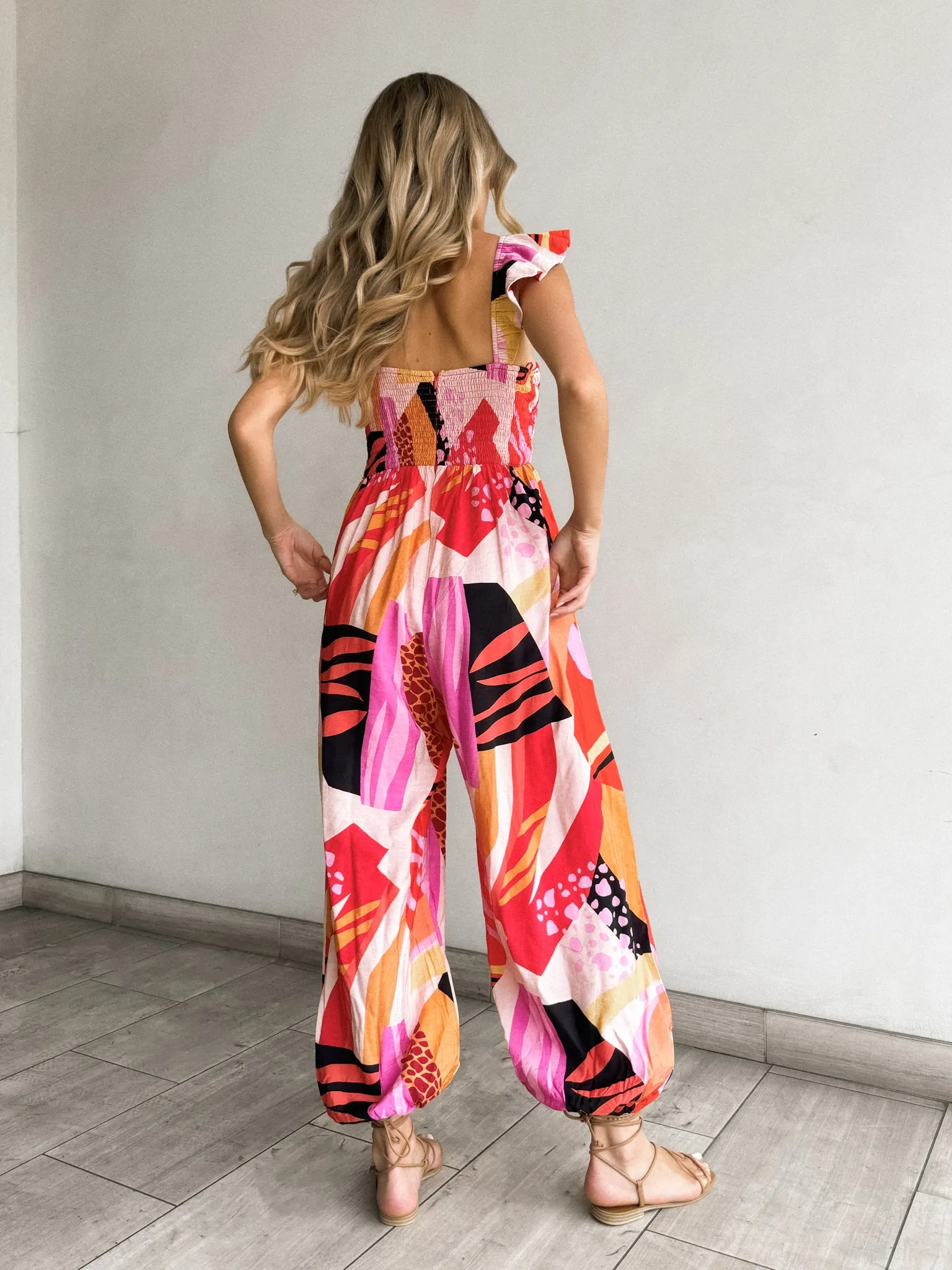 Emel Smocked Beaded Jumpsuit - Final Sale