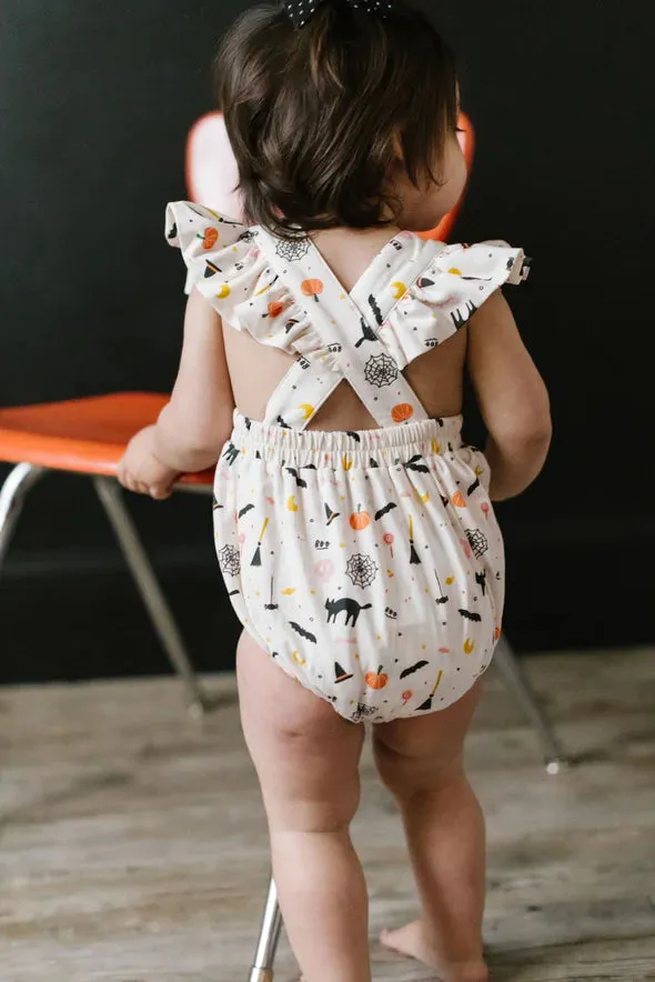 Emmy Bubble Romper in Spooky Scenes