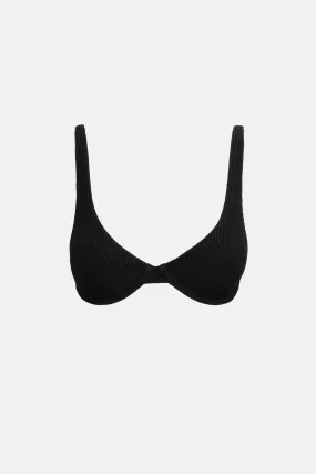 Essential Rib Underwire Top Black