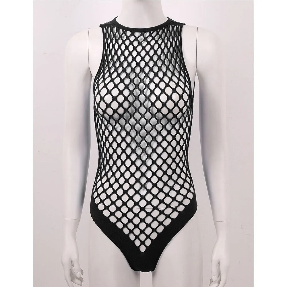 'Fatal Attraction' Fishnet Black Goth Bodysuit