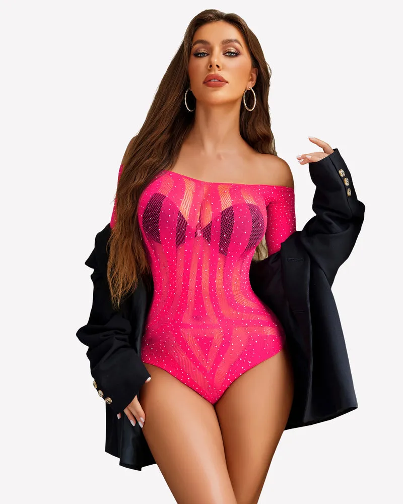 Fishnet Rhinestone Bodysuit