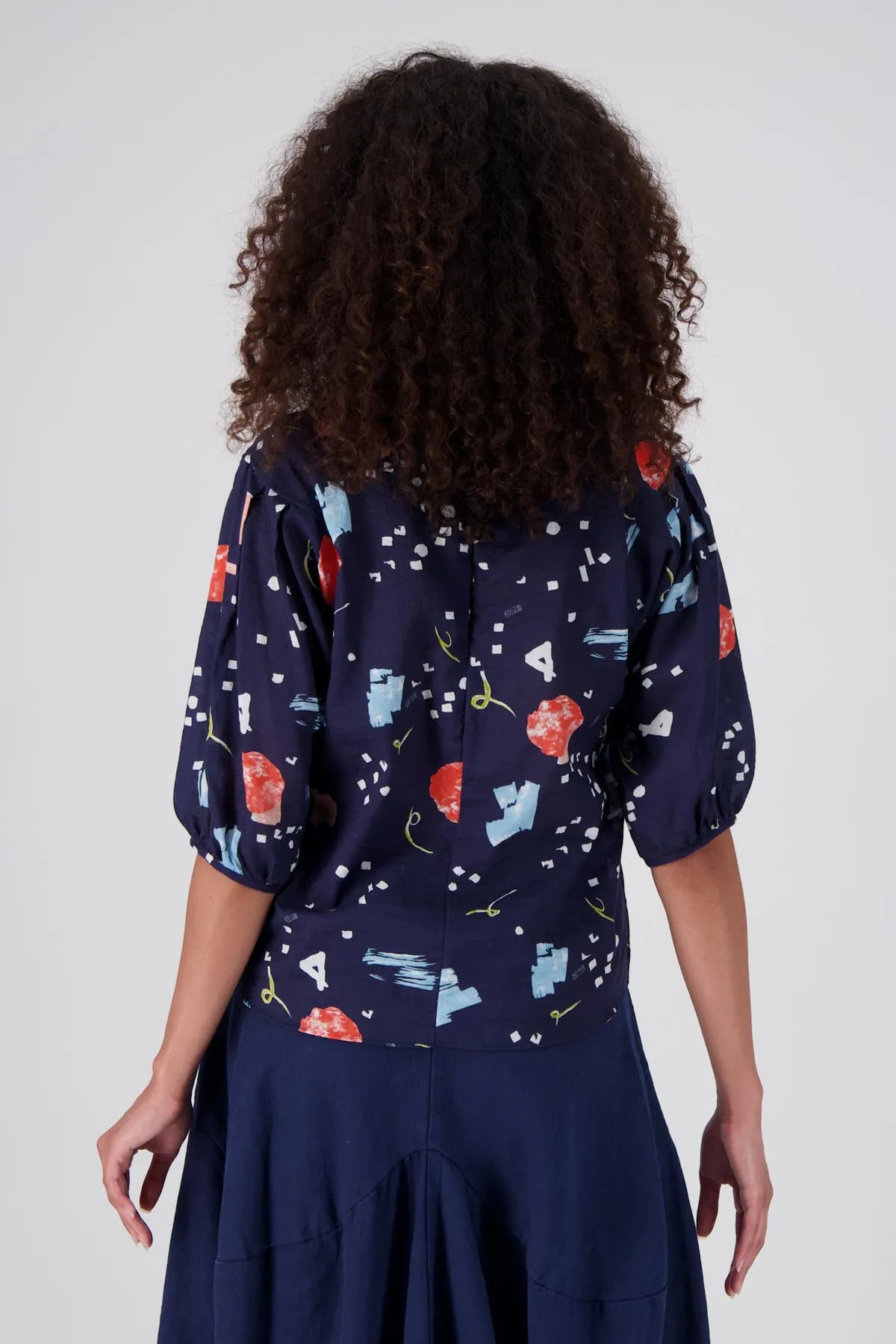 Galaxy Blouse Navy in Cotton