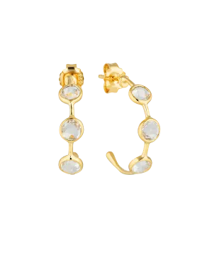 Georgini Kiklo Hoop Earrings w/ White Topaz - Gold