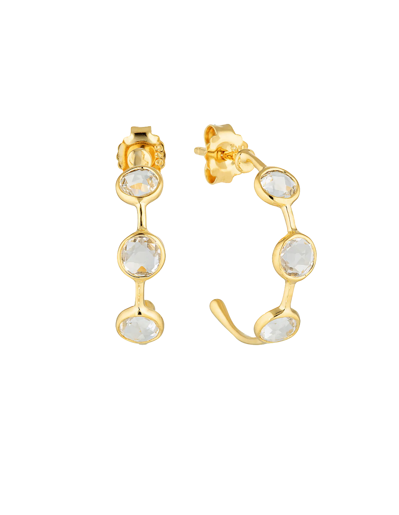 Georgini Kiklo Hoop Earrings w/ White Topaz - Gold