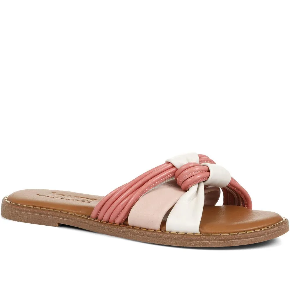 Ginia Leather Slider Sandals - GINIA / 322 412