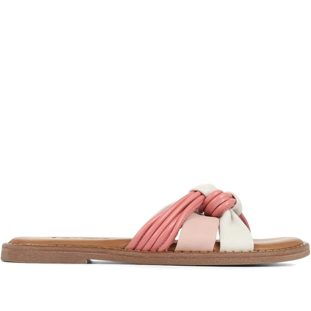 Ginia Leather Slider Sandals - GINIA / 322 412