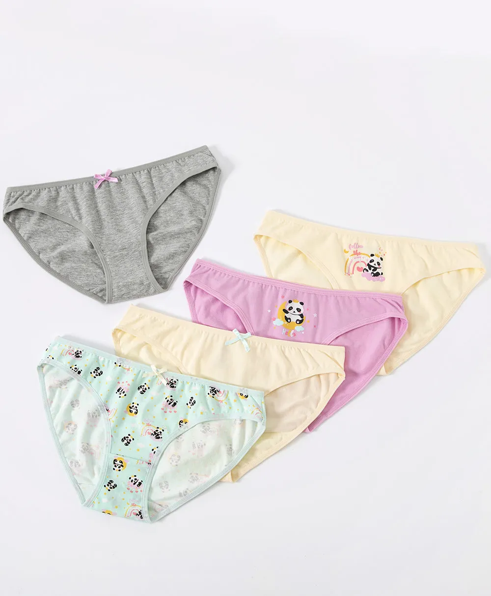 Hello Panda Graphic 5-pack Mini Panties