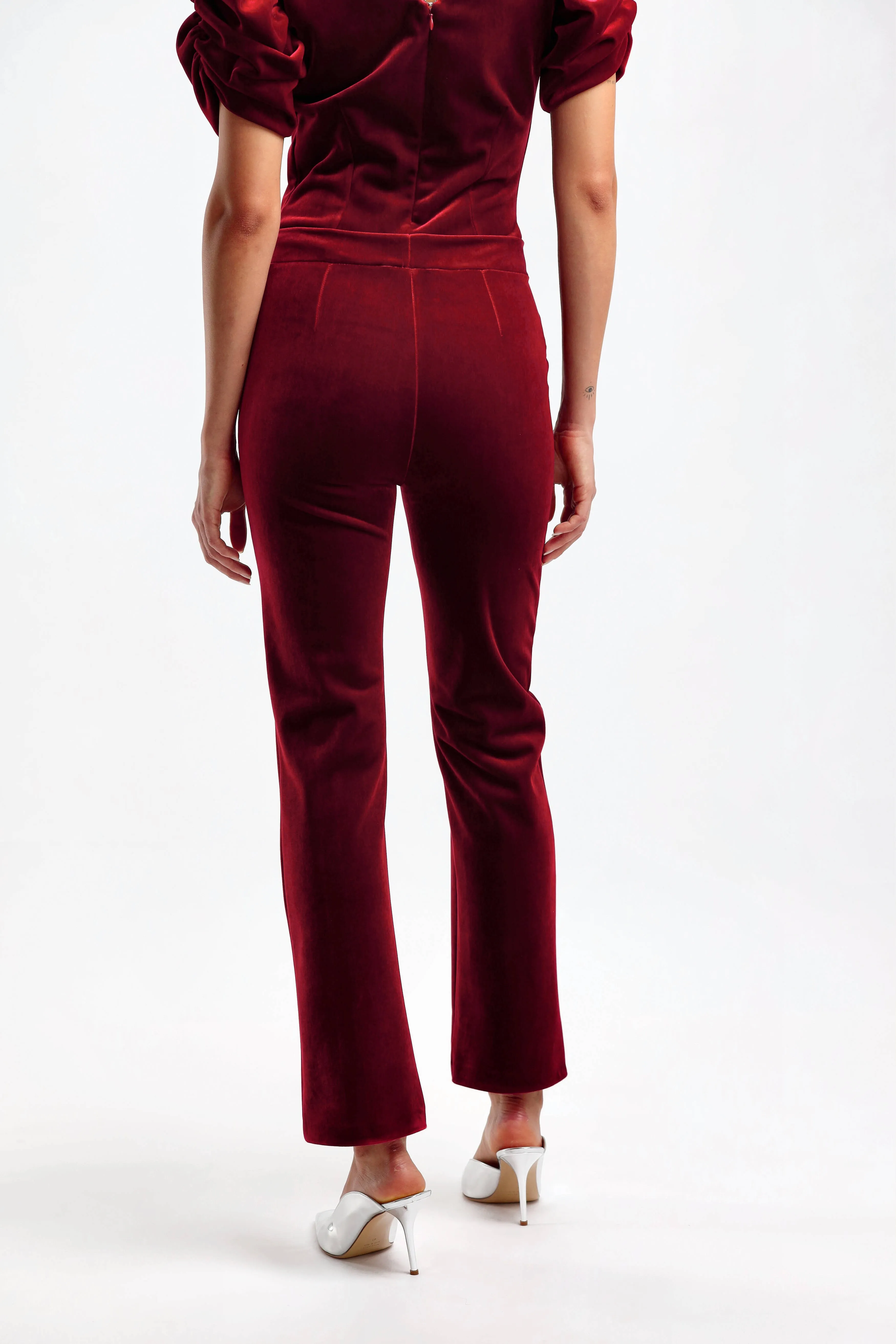 Hose Vika Velvet in Garnet