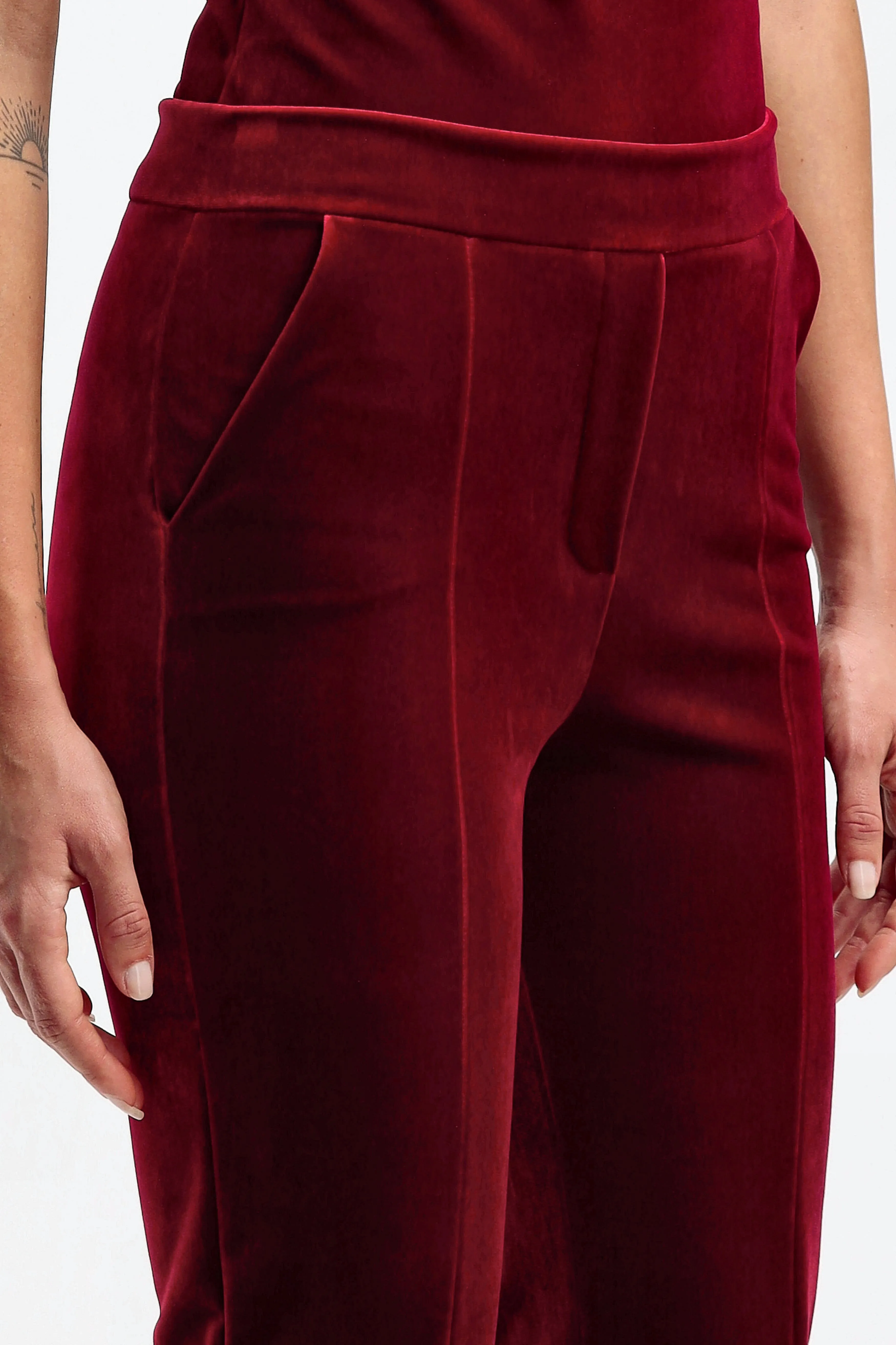 Hose Vika Velvet in Garnet