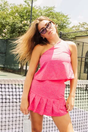 Hot Pink Rhinestone Tennis Skort