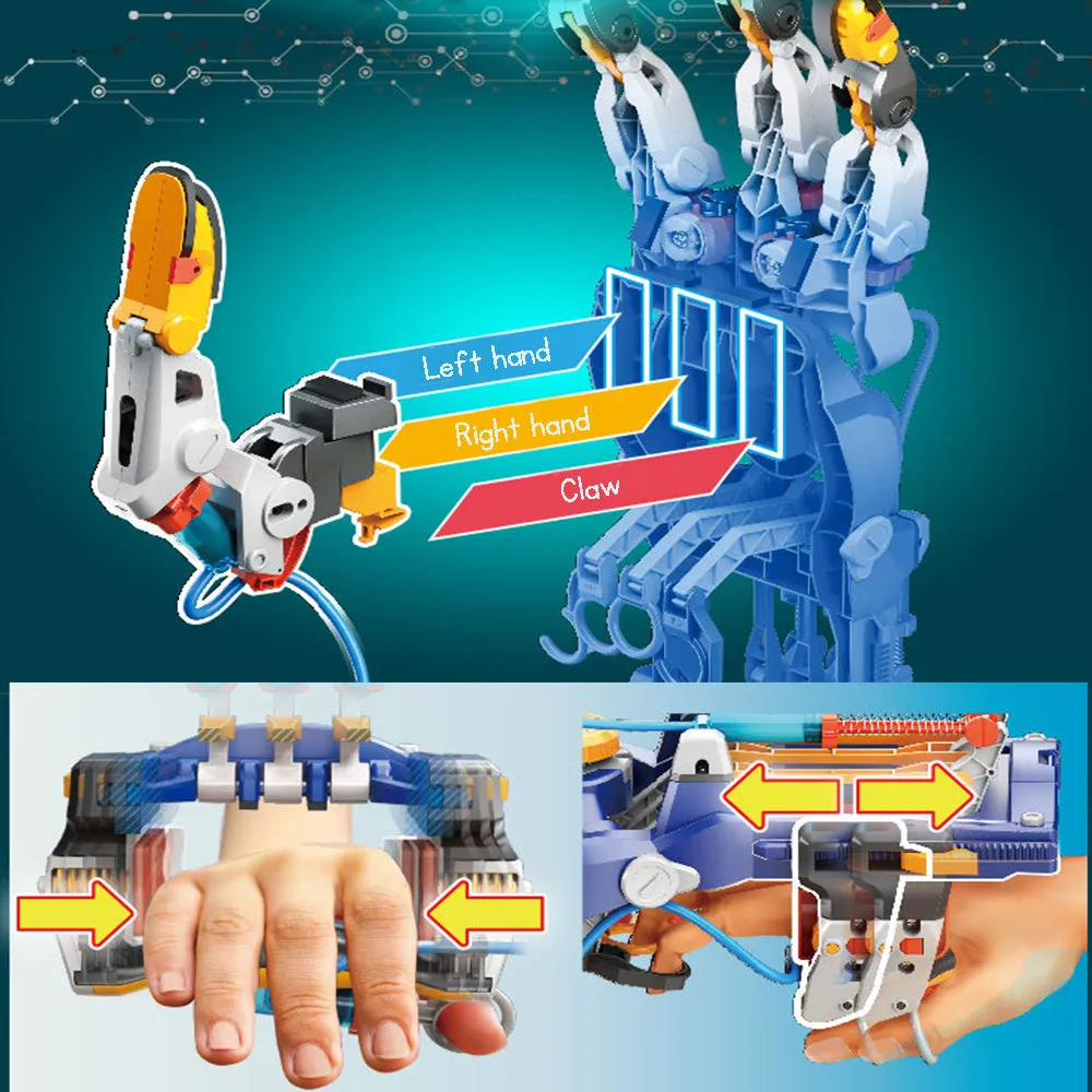 Hydraulic Mechanical Glove Assembly Toy Children's Science Experiment Kit Birthday Gift for Boys