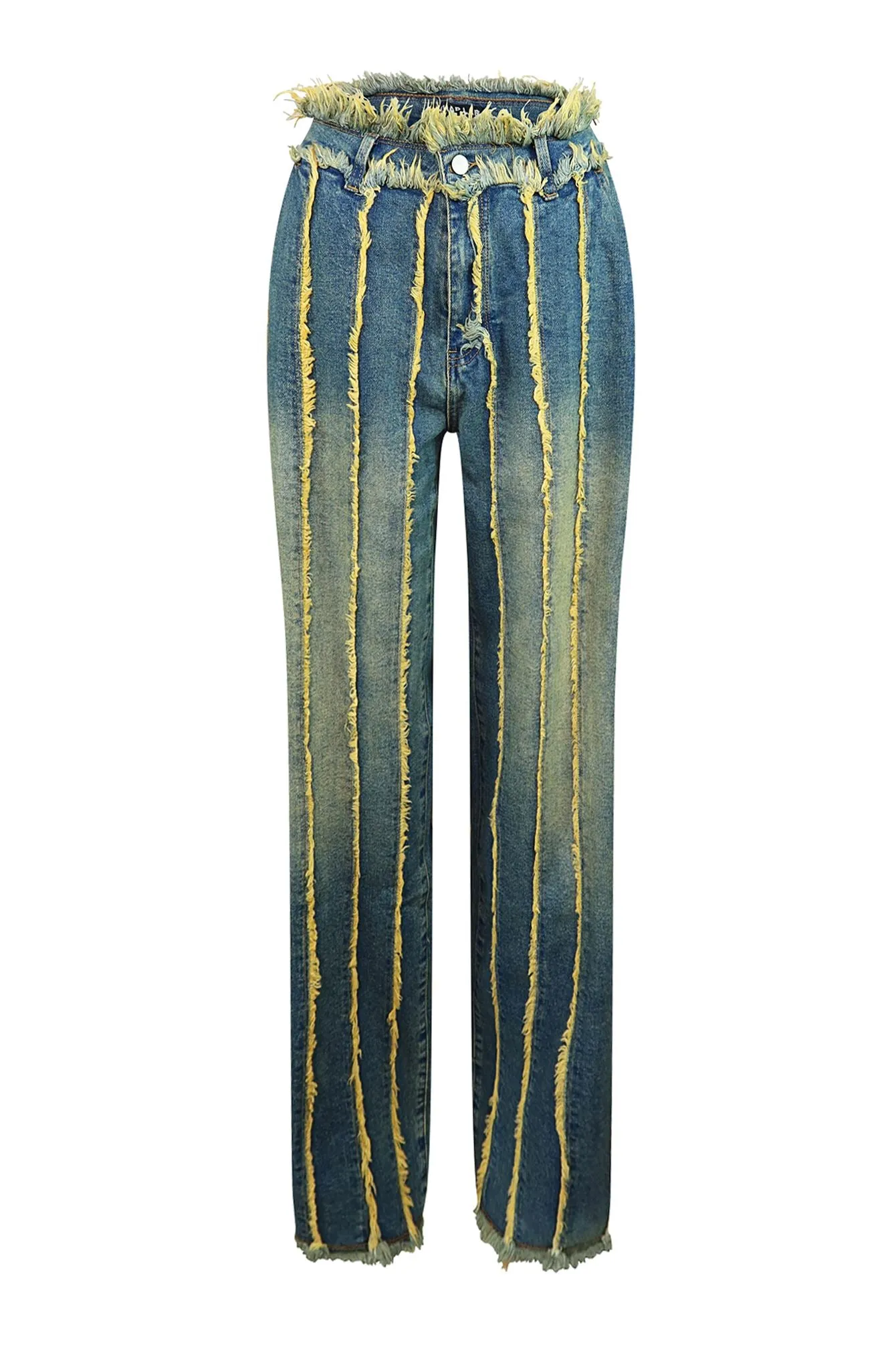 Katrina Frayed Trim Vintage Wash Jeans