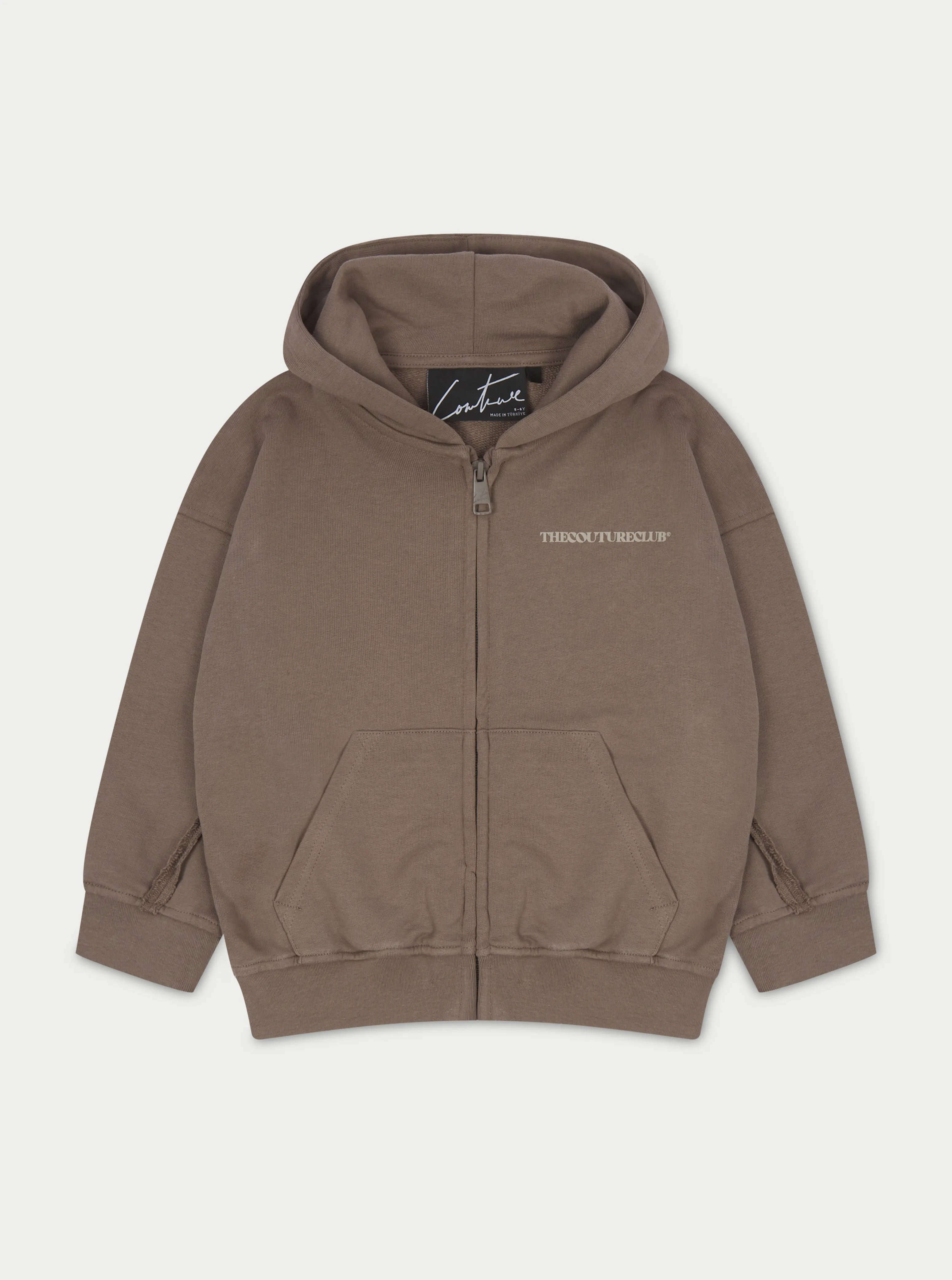 KIDS RAW SEAM MEMBERS ONLY HOODIE - BROWN