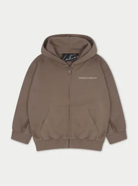 KIDS RAW SEAM MEMBERS ONLY HOODIE - BROWN