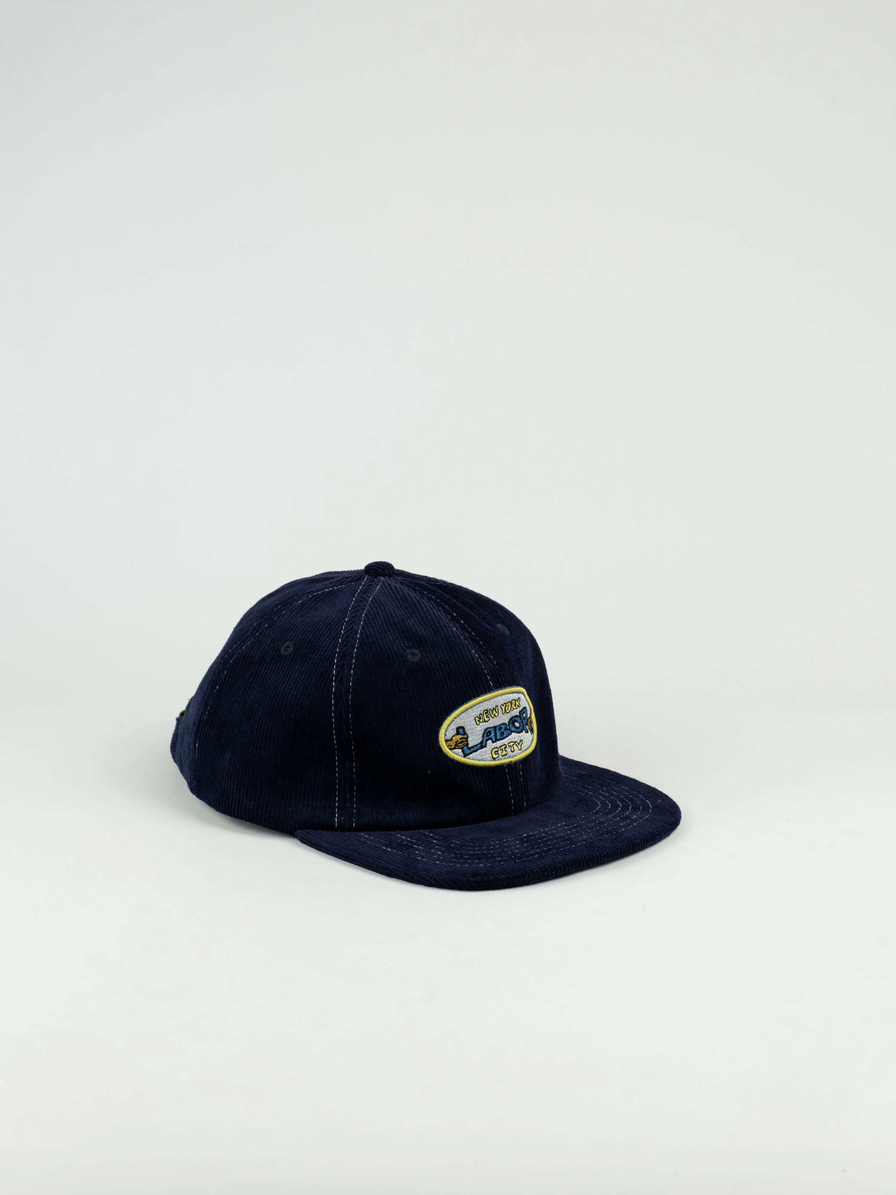 Labor Skateshop - Pullman Cap - Navy Cord - Buckle Closed Strap Back