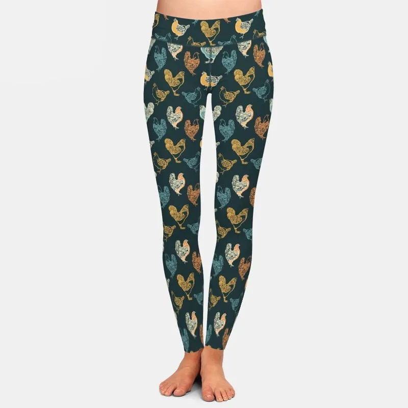 Ladies Fashion 3D Chicken Printed Leggings