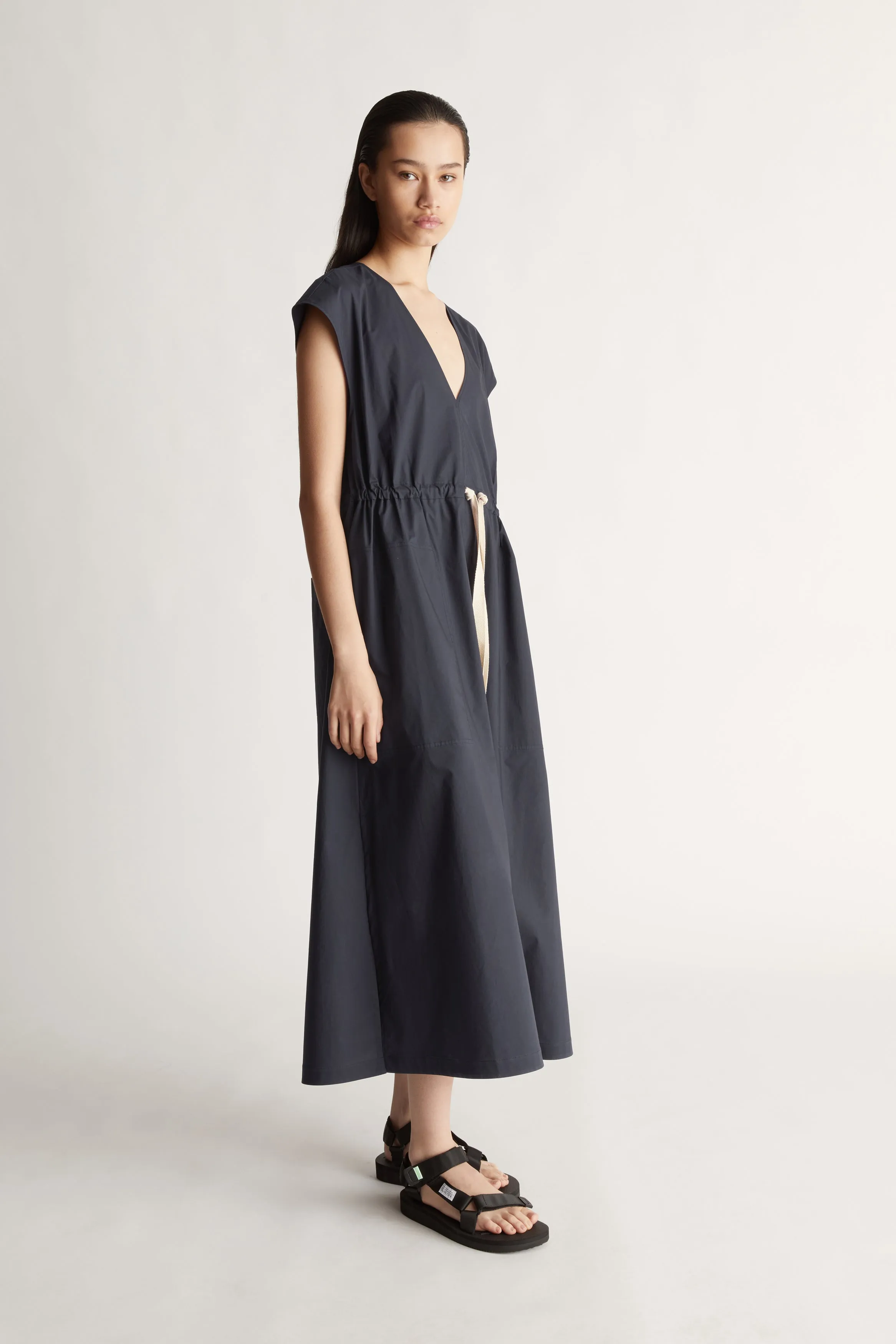 LM Poplin V Neck Dress