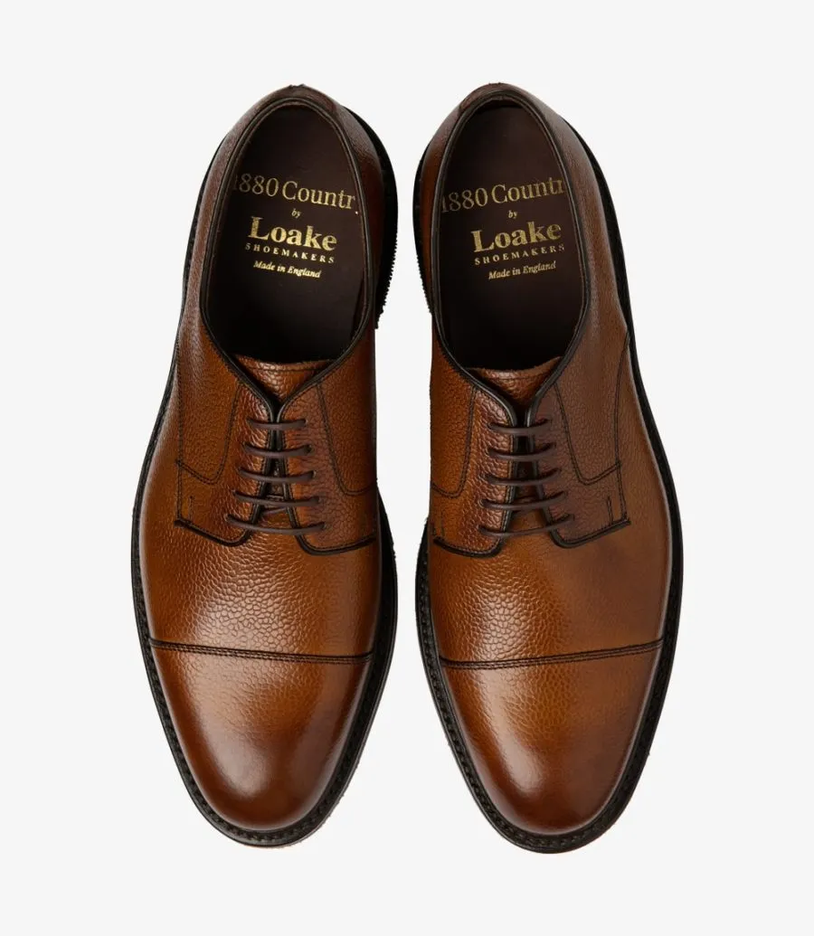 LOAKE - Ampleforth Premium Toe Cap Shoe - Chestnut Brown Grain