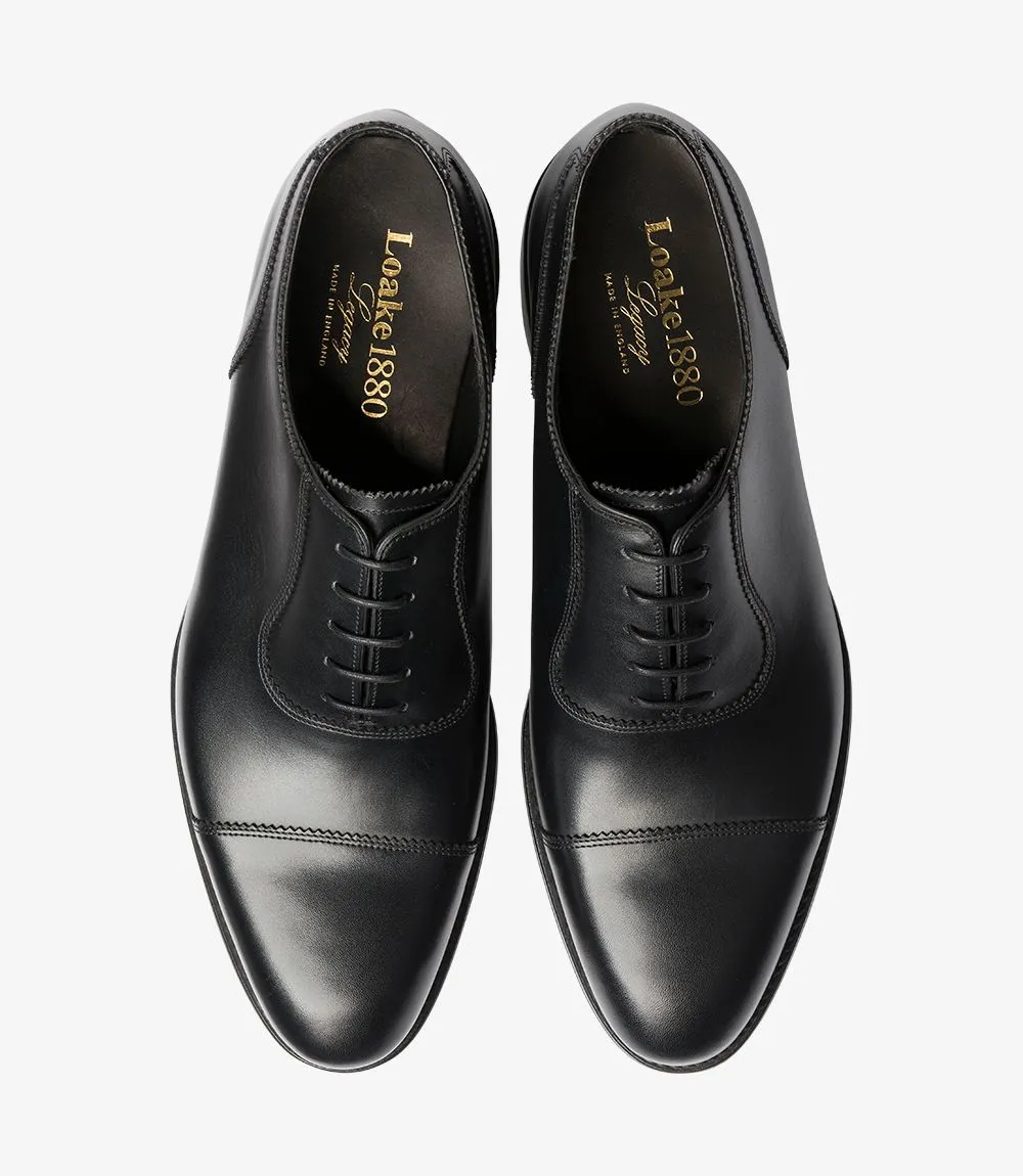 LOAKE - EVANS Premium toe cap Oxford shoe - Black