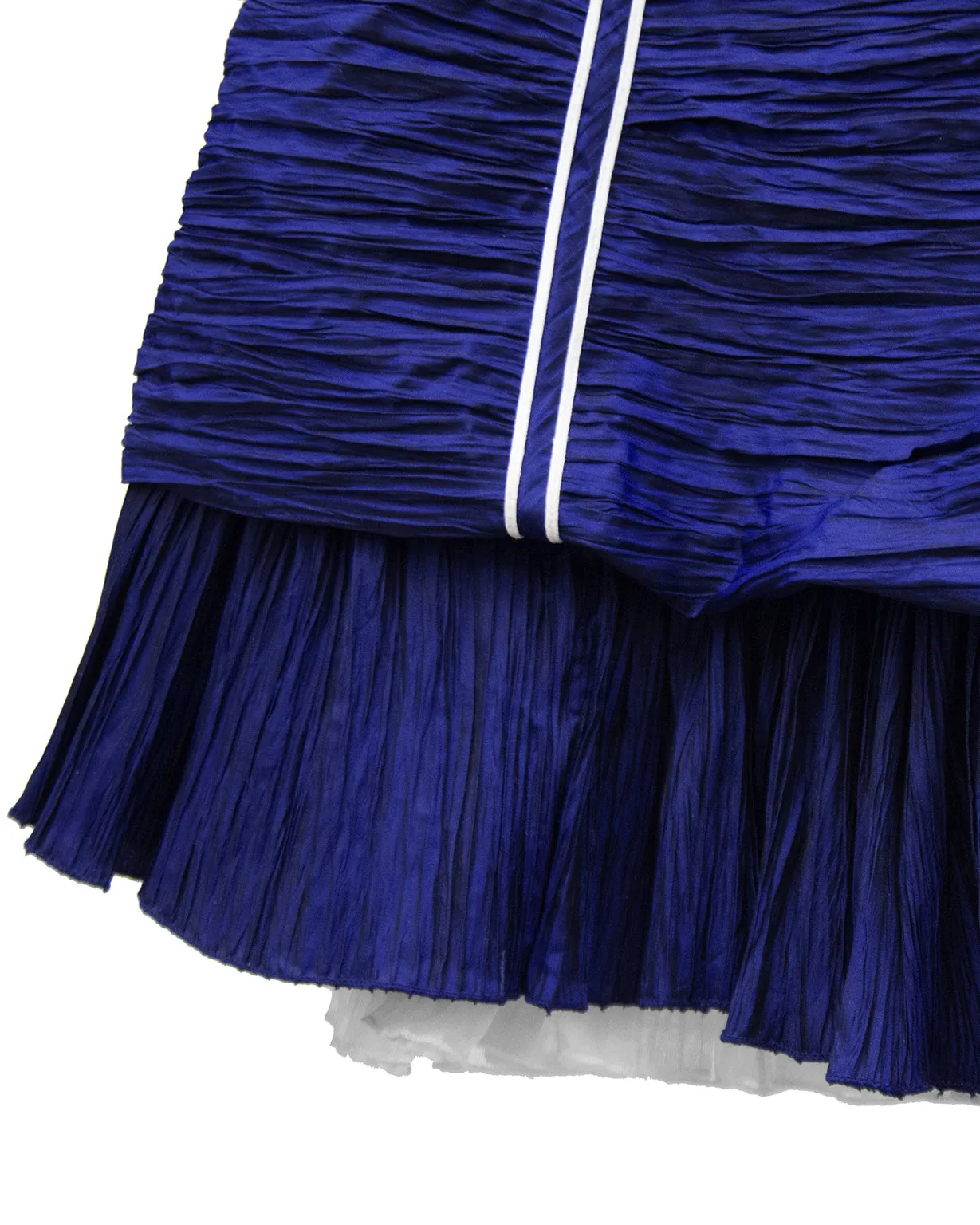 Navy Blue Micro Pleated Cocktail Dress