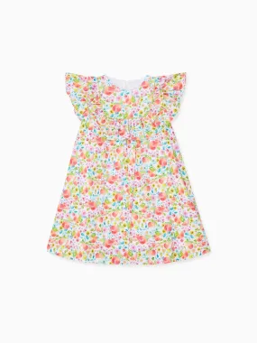 Orange Floral Paloma Girl Dress