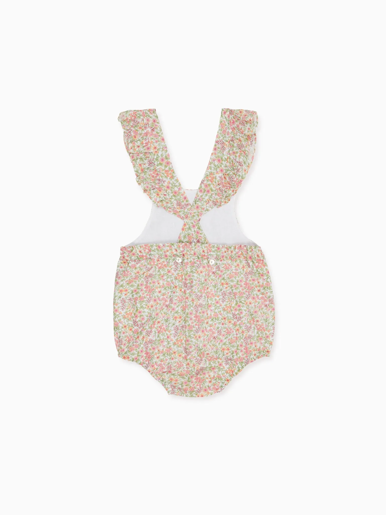 Pink Floral Rontina Baby Girl Romper Dungarees