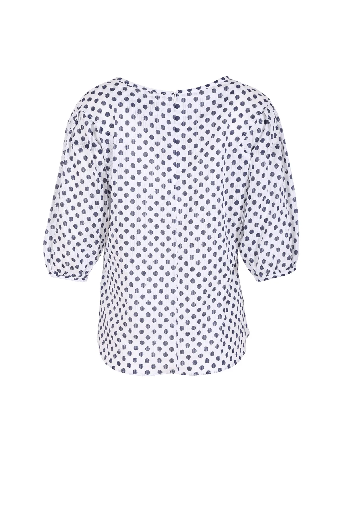 Polka Dot Blouse White in Seersucker