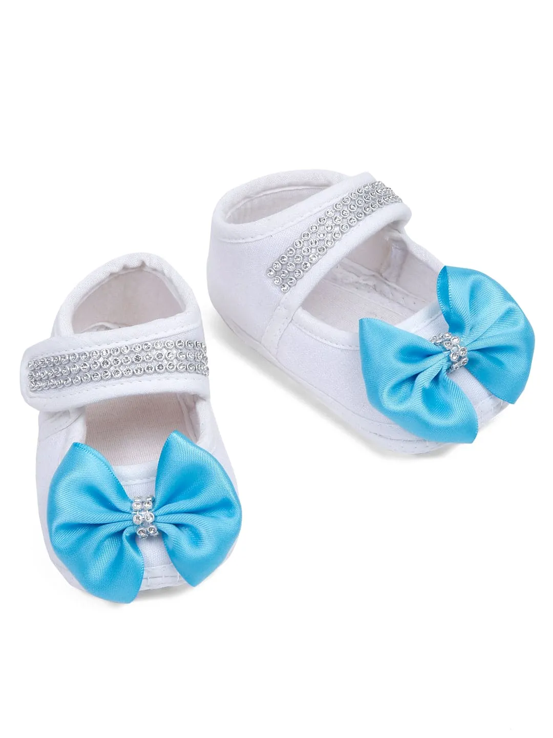 Pre-Order:  Blue Frill Pearl Crown Sleepsuit set with Shoes