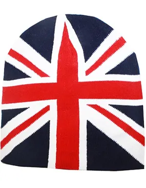 Red White Blue UK Union Jack Cold Weather Beanie Unisex