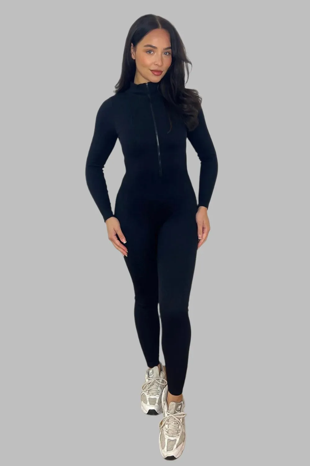 Ribbed Stretch Jersey Zipped Front Onesie