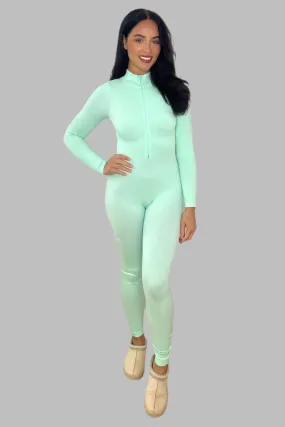 Ribbed Stretch Jersey Zipped Front Onesie