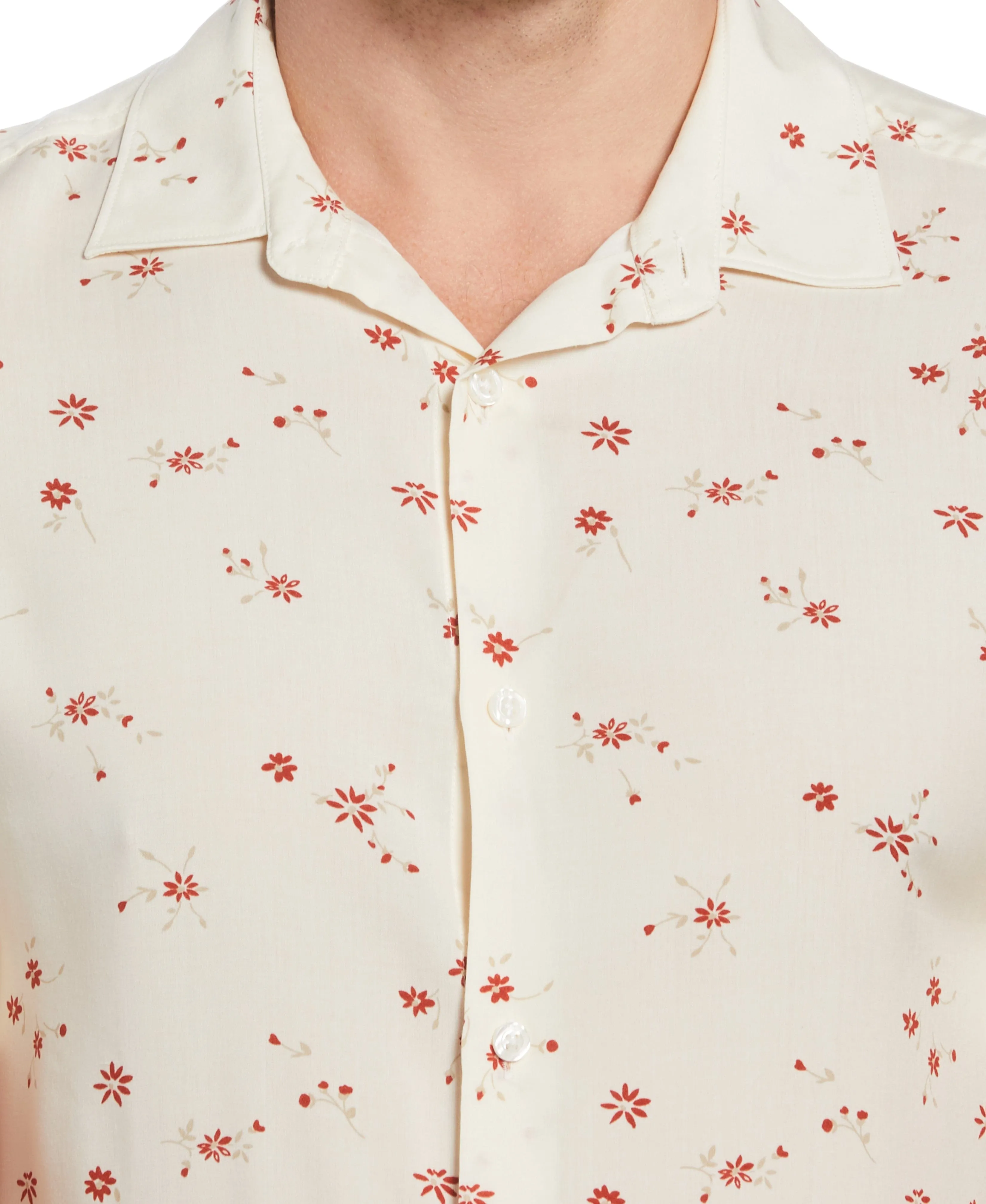 Slim Fit Ditsy Floral Print Soft Shirt