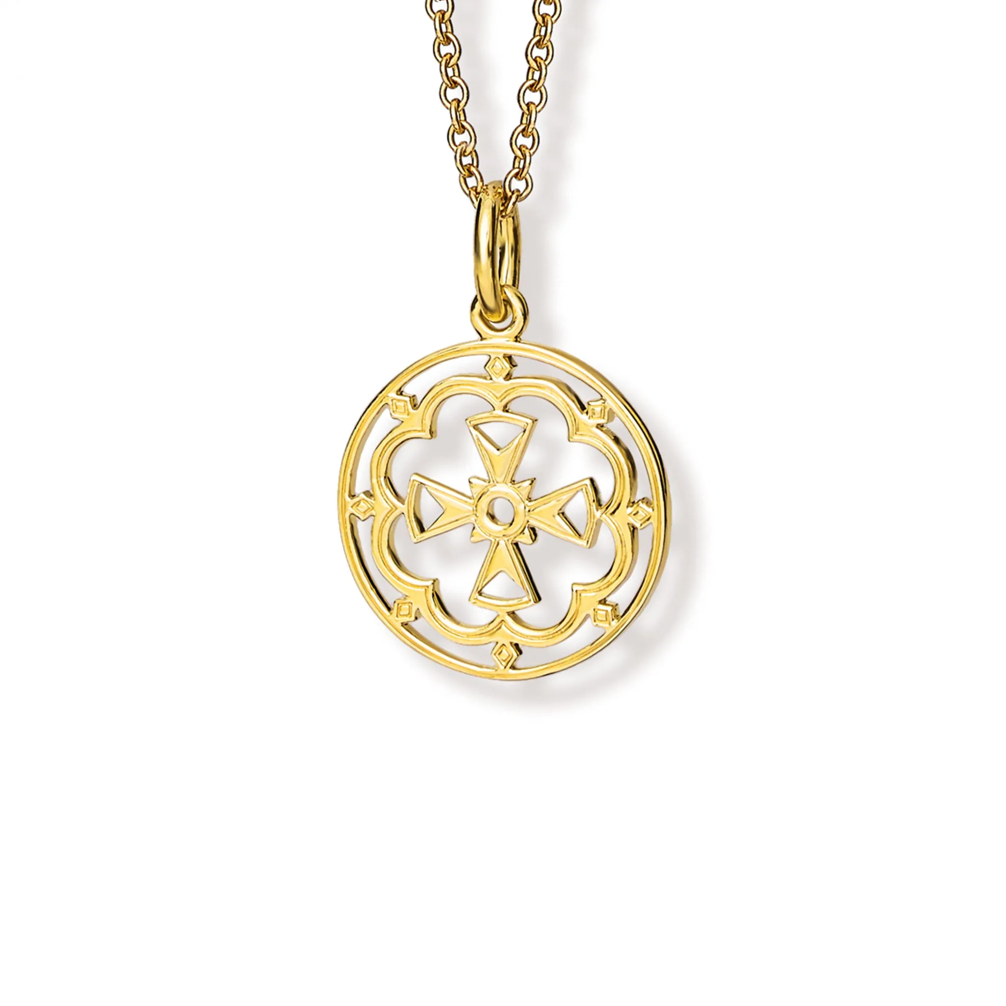 St Xenia of St. Petersburg Large Cross Pendant Yellow Gold