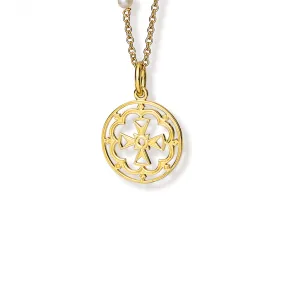 St Xenia of St. Petersburg Medium Cross Pendant Yellow Gold