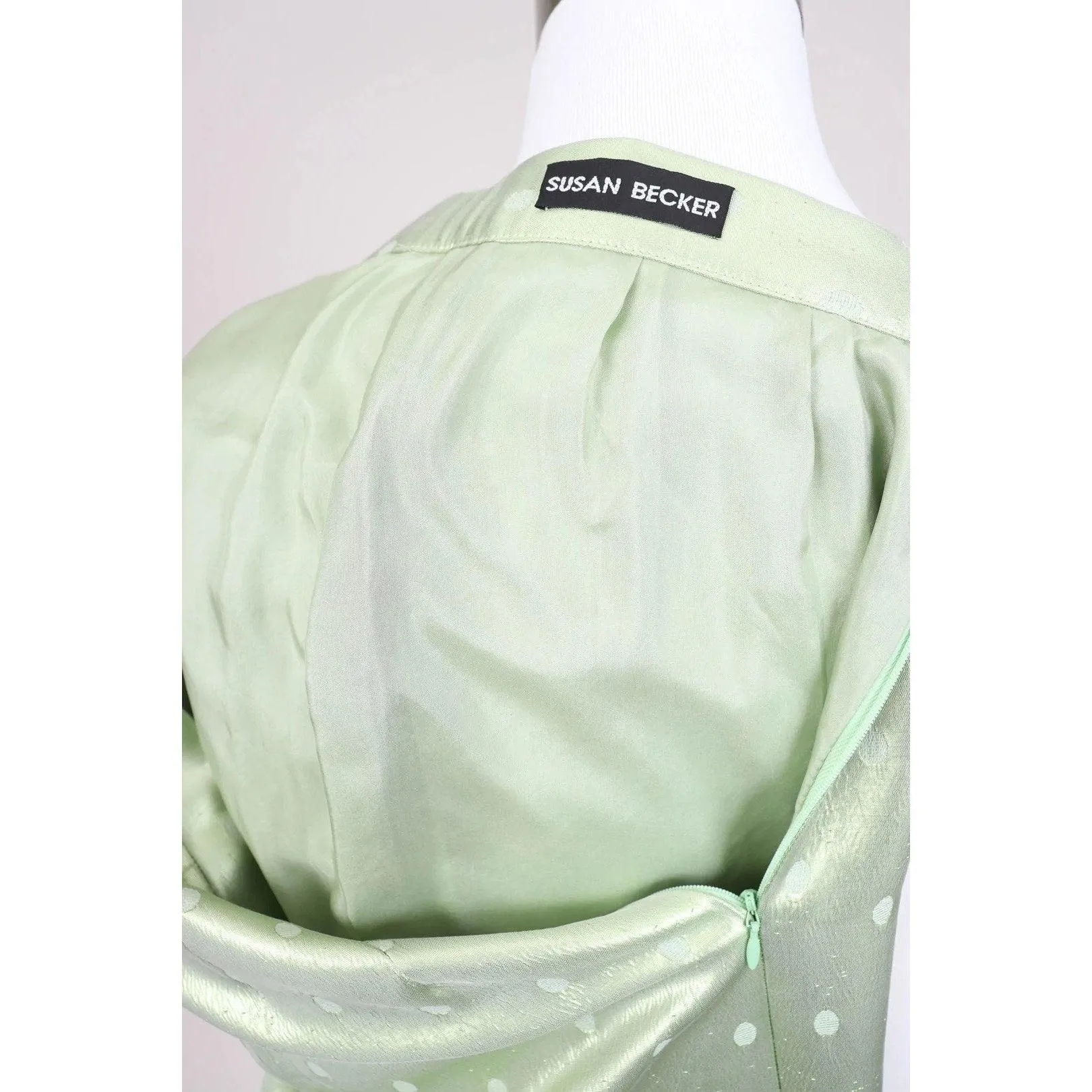 SUSAN BECKER 90's Green Silk Skirt | Size S