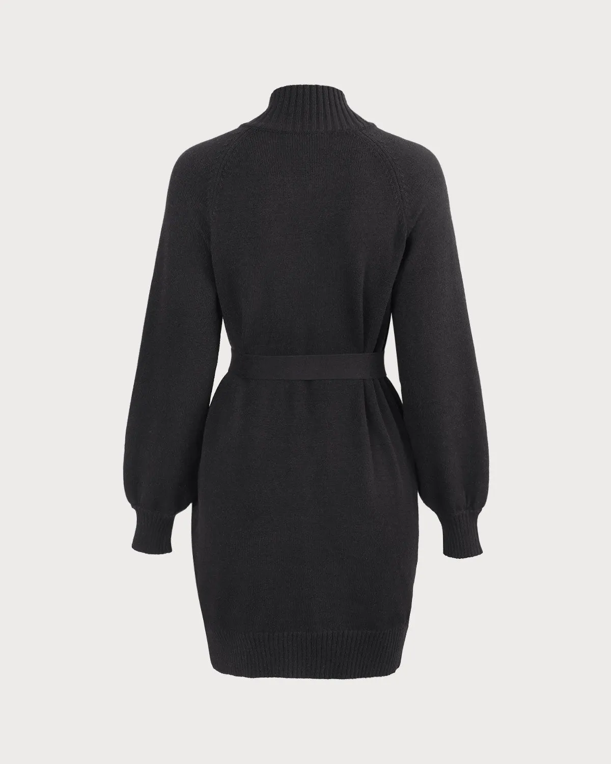 The Black Lantern Sleeve Sweater Mini Dress