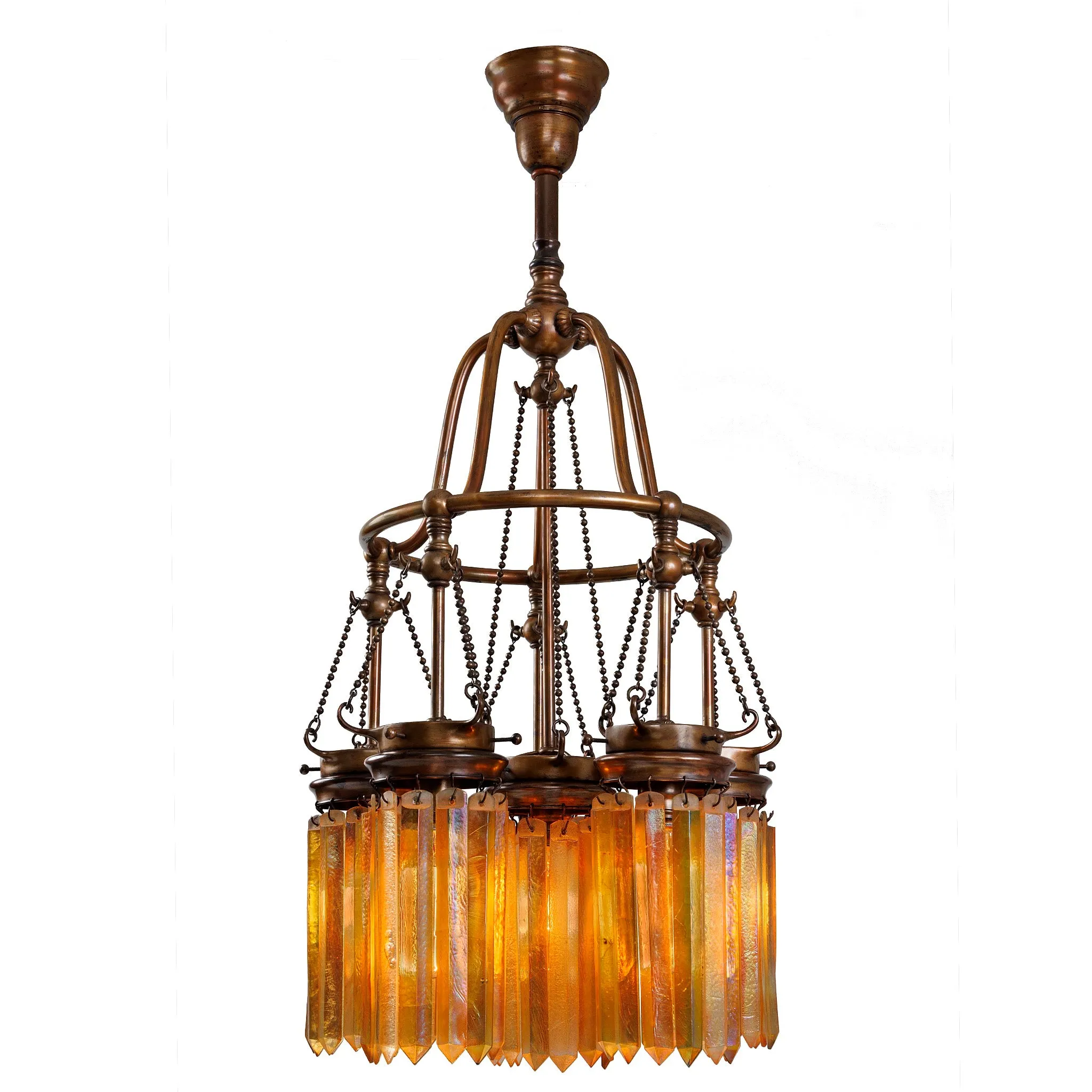 Tiffany Studios New York Five-light "Prism" Chandelier