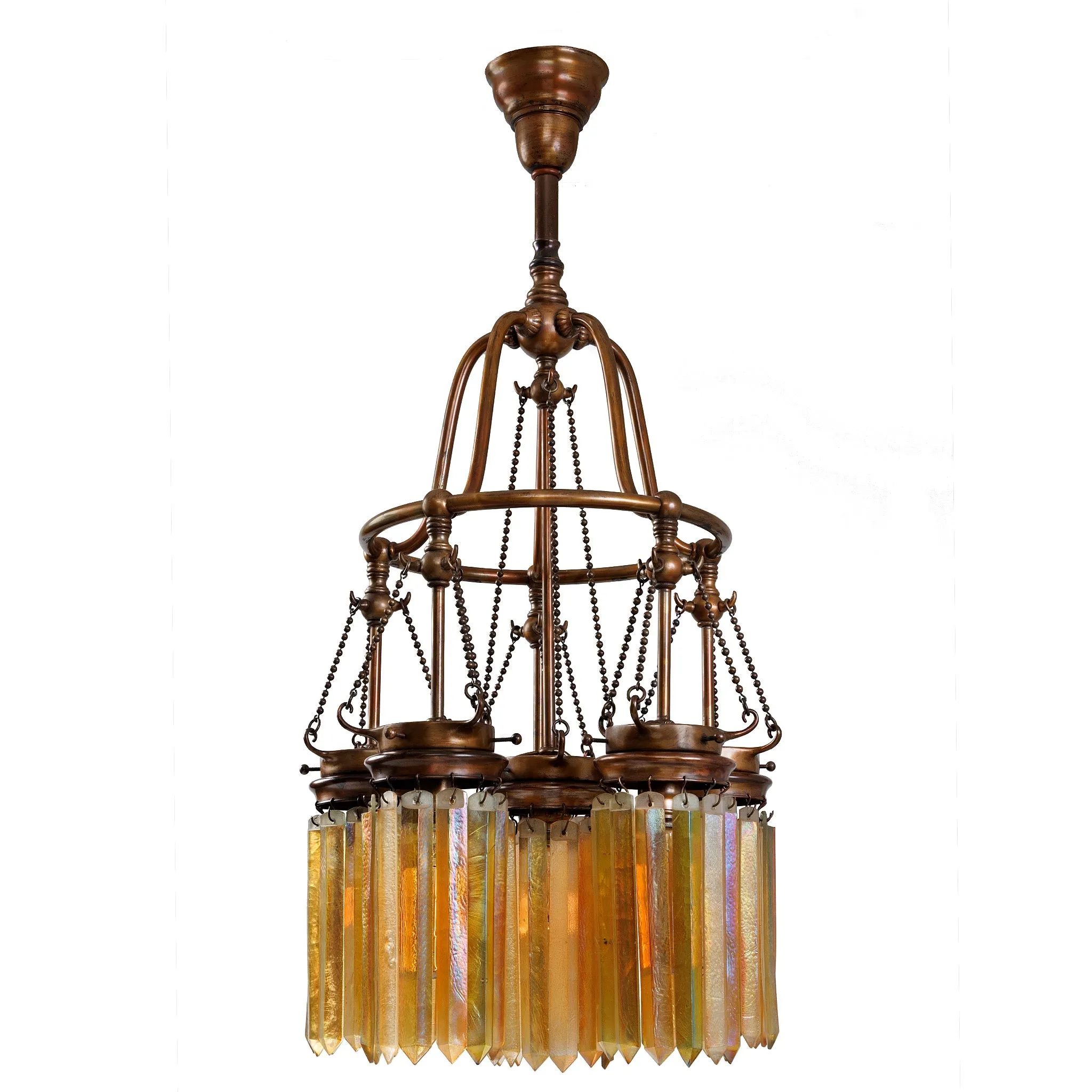 Tiffany Studios New York Five-light "Prism" Chandelier