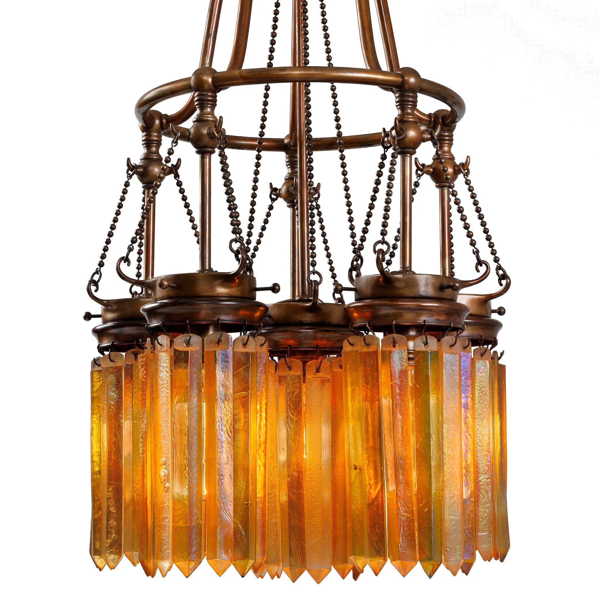 Tiffany Studios New York Five-light "Prism" Chandelier