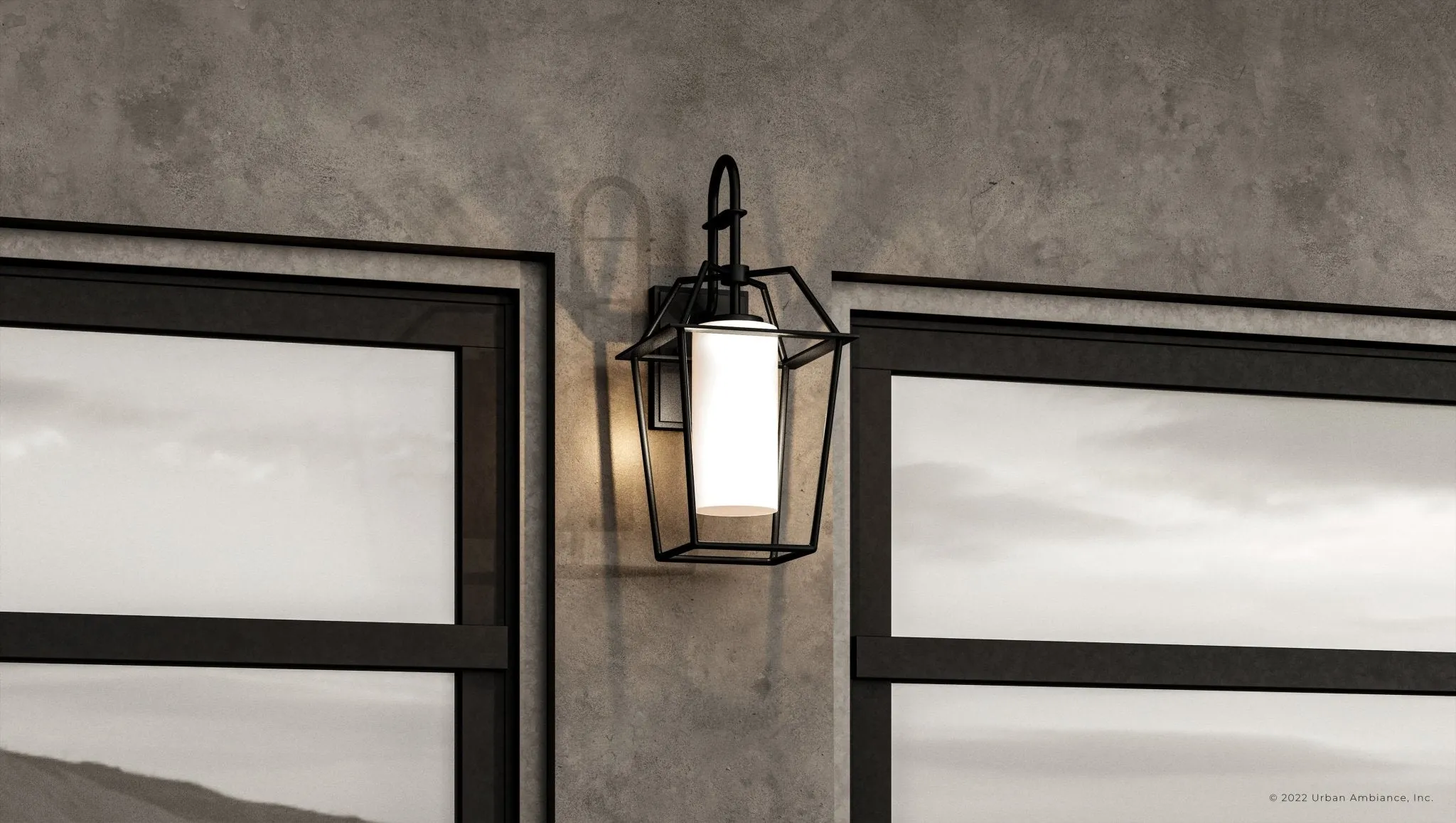 UHP1391 Minimalist Outdoor Wall Sconce 17.75''H x 8.875''W, Midnight Black Finish, Chandler Collection