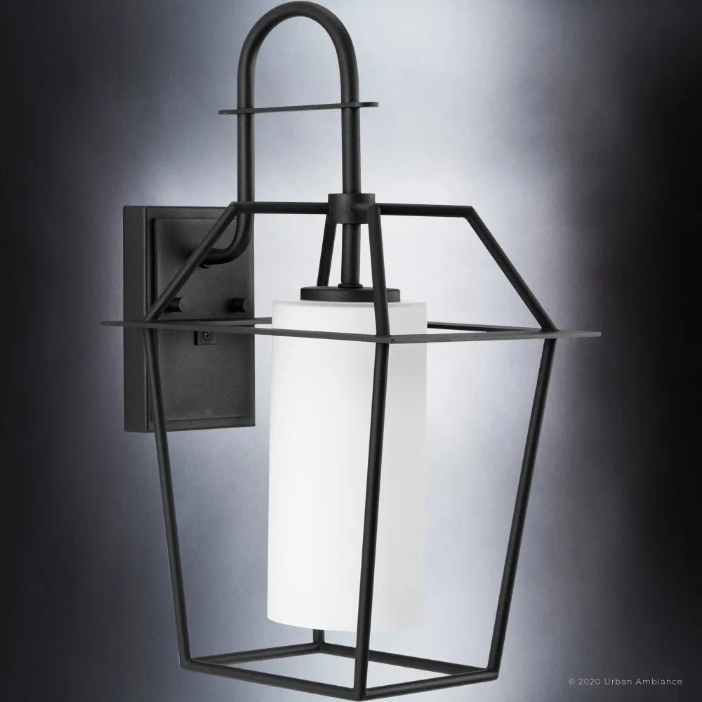 UHP1391 Minimalist Outdoor Wall Sconce 17.75''H x 8.875''W, Midnight Black Finish, Chandler Collection