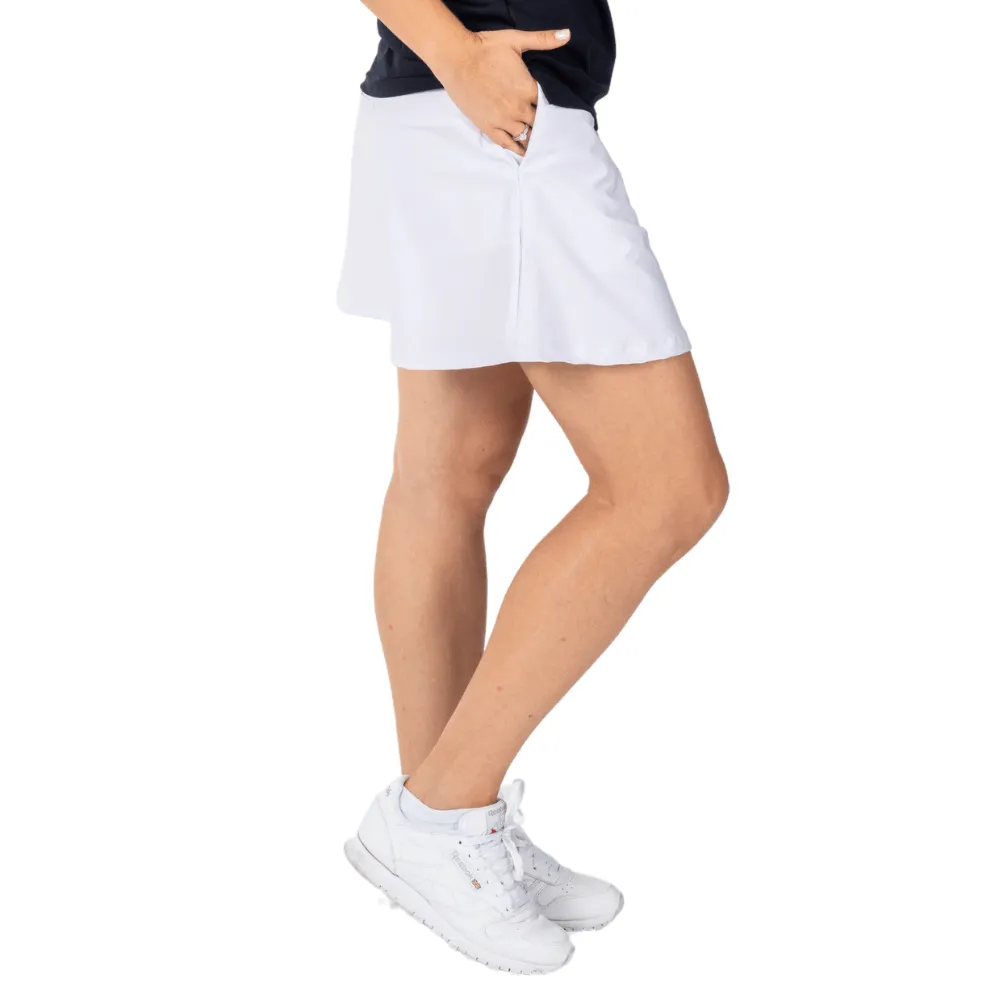 Women's 15" Made in USA White Pocket Skort